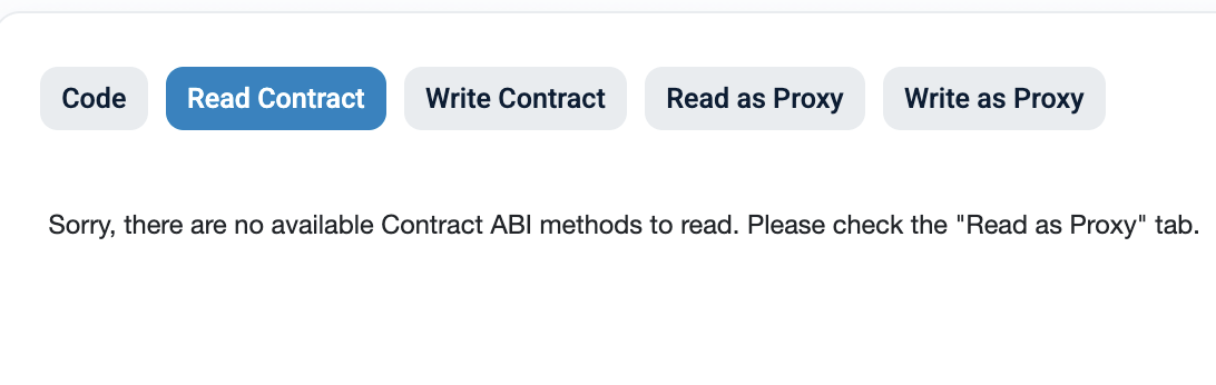 Contract page showing proxy not verified message